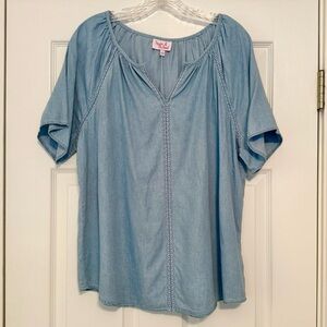 LIKE NEW Hester & Orchard Chambray Top L